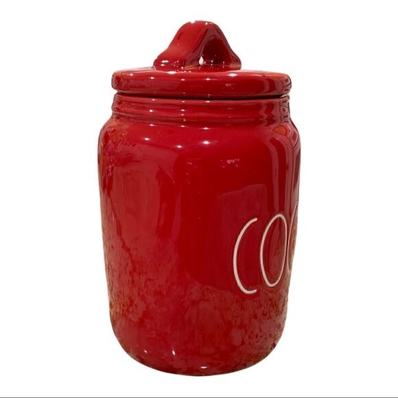 New RAE DUNN Holiday LL "COCOA" Red Small Baby Canister By Magenta - Picture 2 of 4